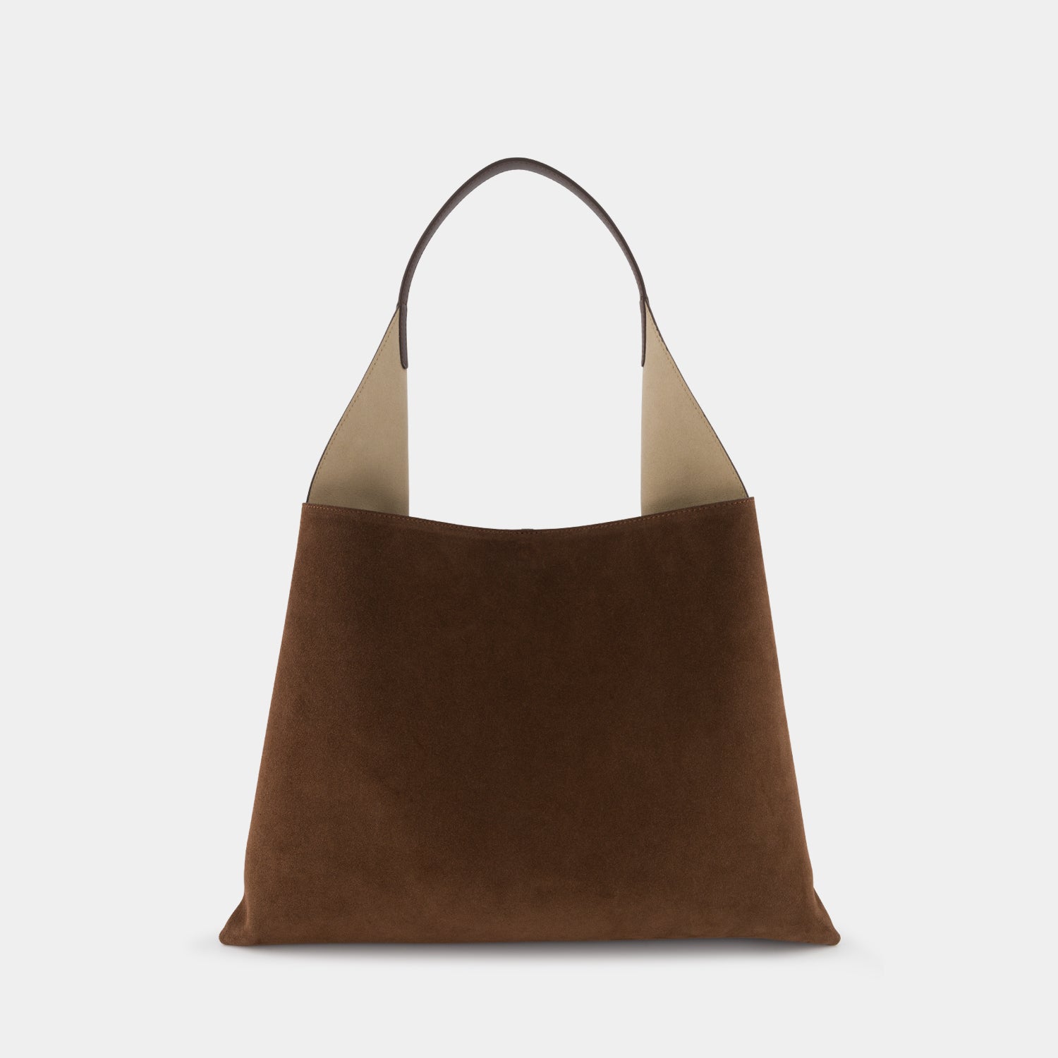 REE PROJECTS Clare Tote Large Mocha Brown Suede Soft Calf Italian Leather Handmade Spacious Style Chic Modern Elegant Top Handle Shoulder Bag Everyday Work 