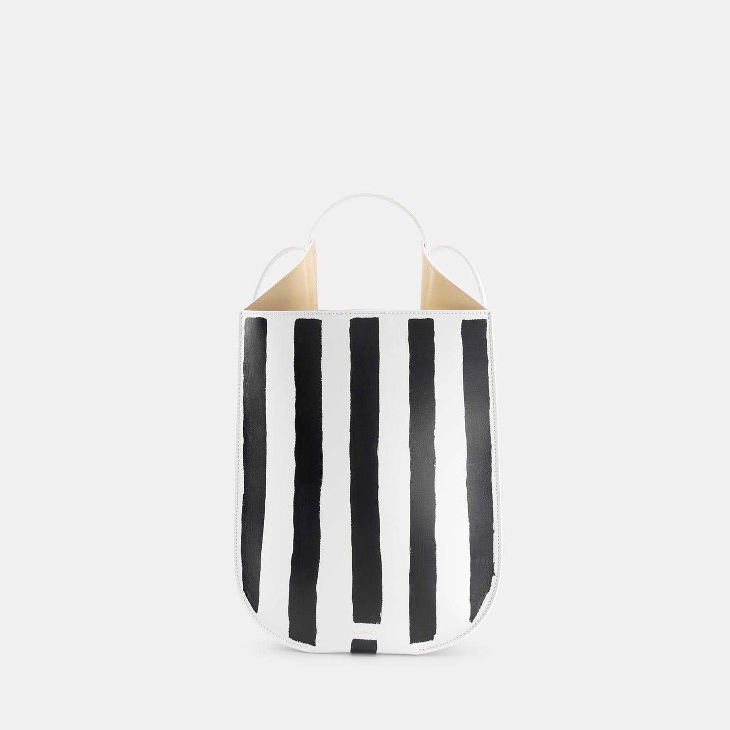 HELENE MINI - SMOOTH CALF - HAND PAINTED STRIPES WHITE/BLACK