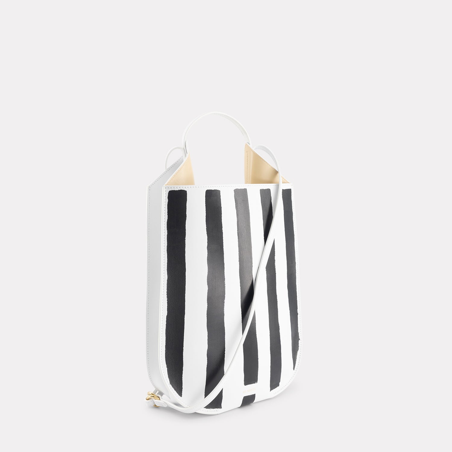 HELENE MINI - SMOOTH CALF - HAND PAINTED STRIPES WHITE/BLACK