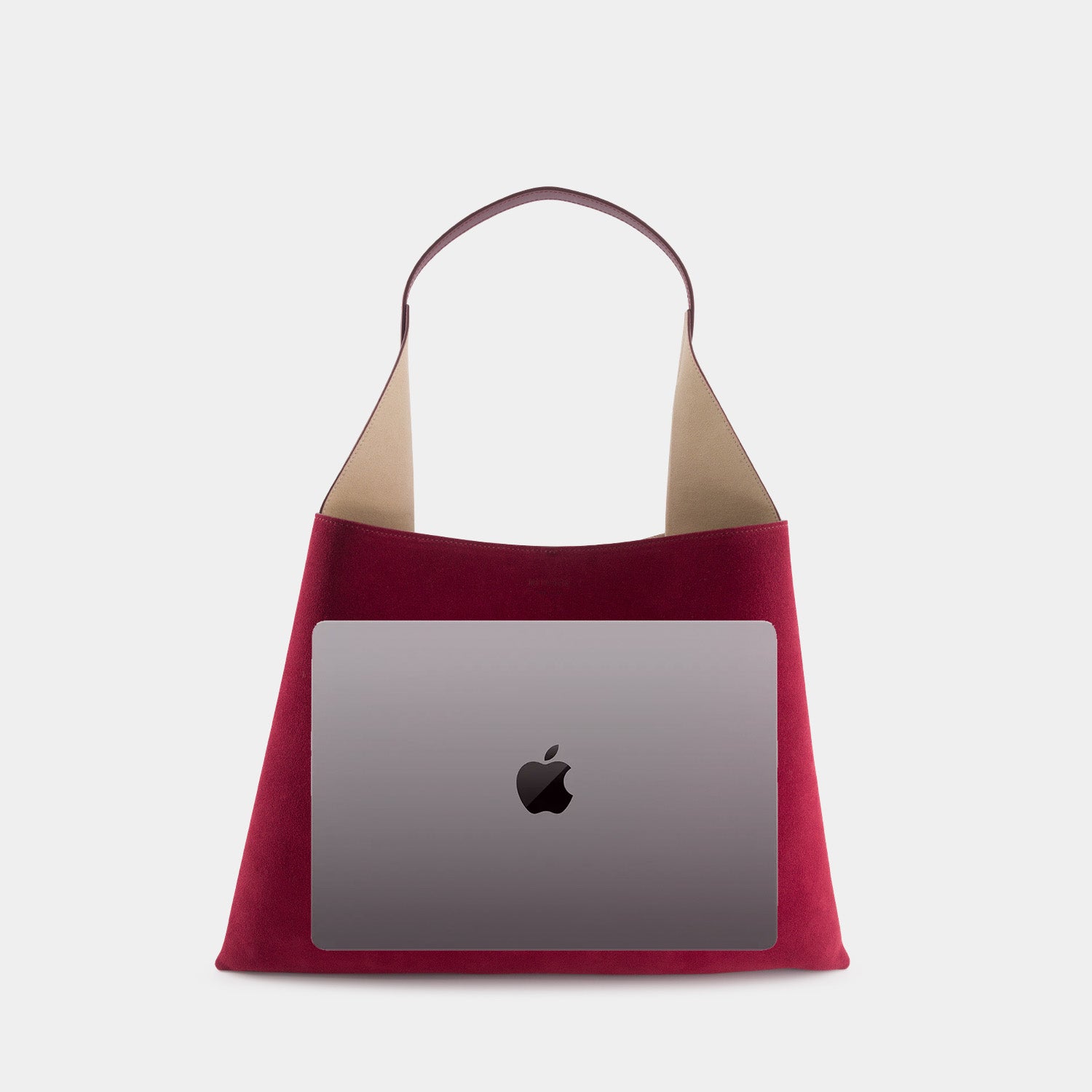 TOTE CLARE LARGE -  SUEDE SOFT CALF - MAROON