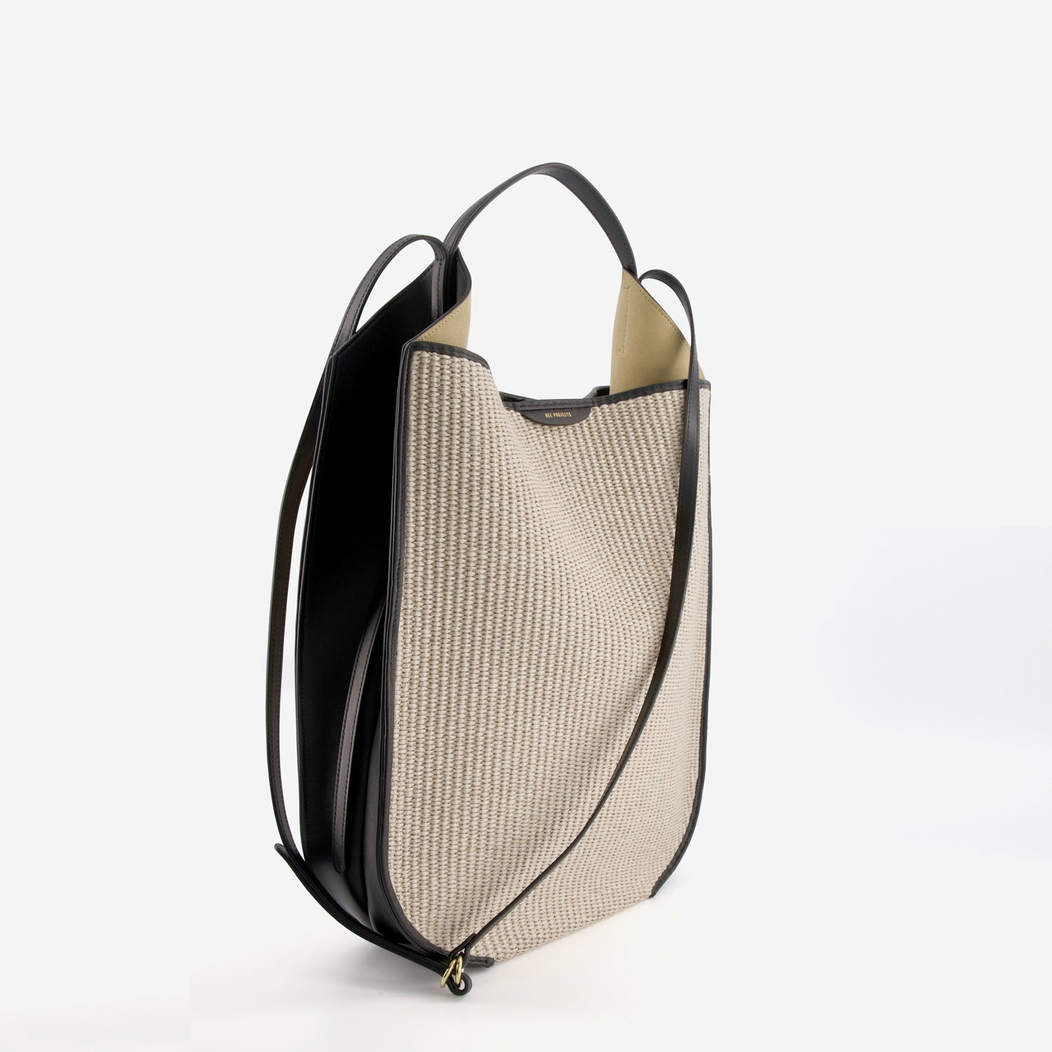 HELENE LARGE - RAFFIA / BLACK CALF LEATHER